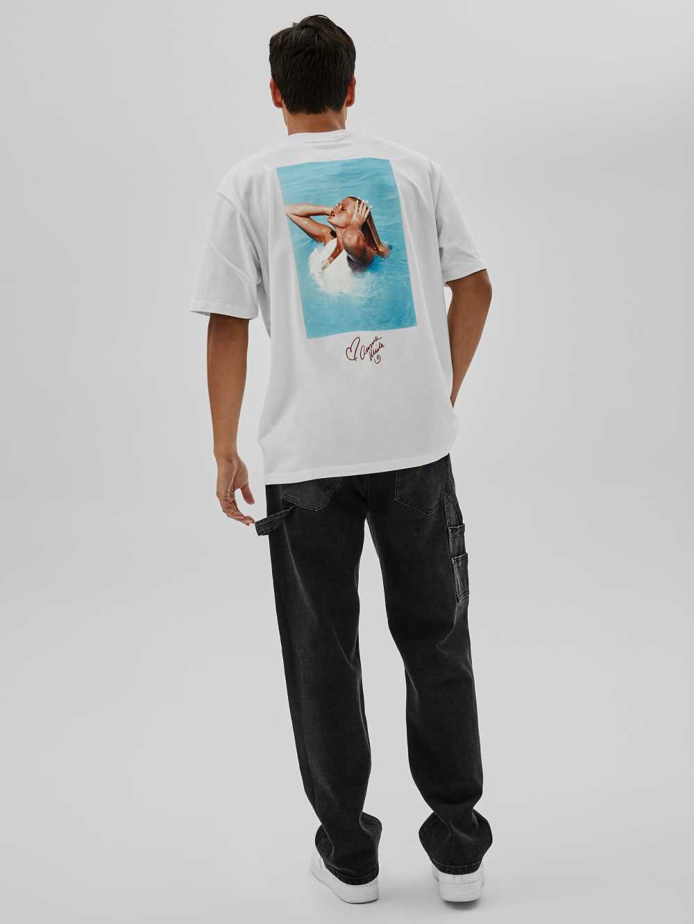 White Men's Guess Originals x Anna Nicole Smith T-shirt Australia Sale | 732GBKHSO