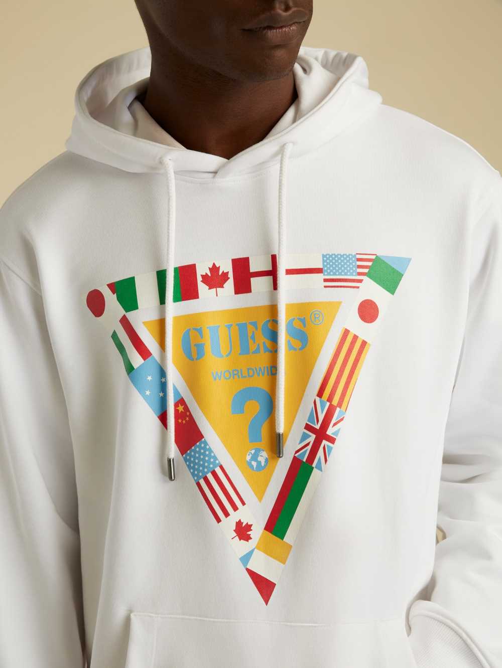 White Men's Guess Summer Games Logo Hoodie Australia Sale | 214YRBQNX