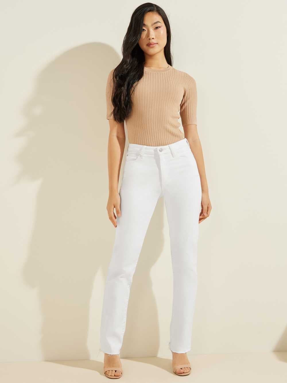 White Multicolor Women's Guess 1981 Straight Jeans Australia Sale | 210VUIDJC