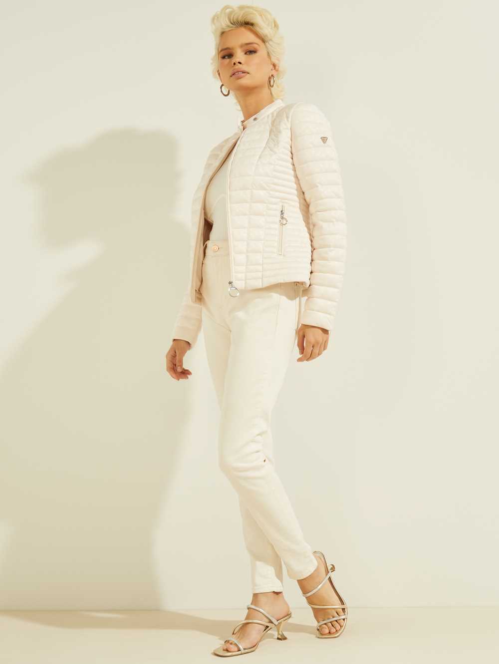 White Women's Guess Eco Vona Logo Jackets Australia Sale | 047TJMSKW
