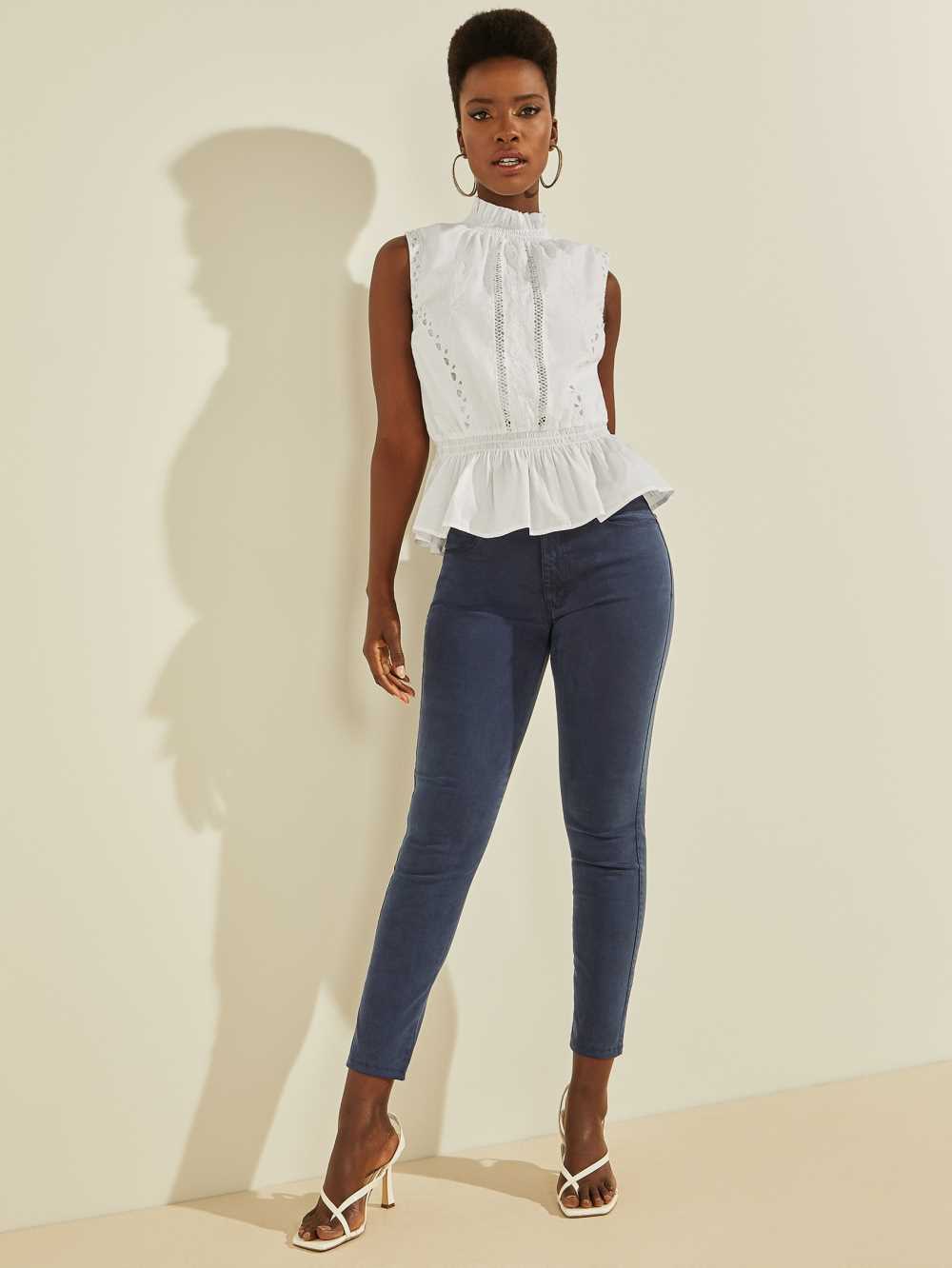 White Women's Guess Kora Top Tops Australia Sale | 648AJHPWC
