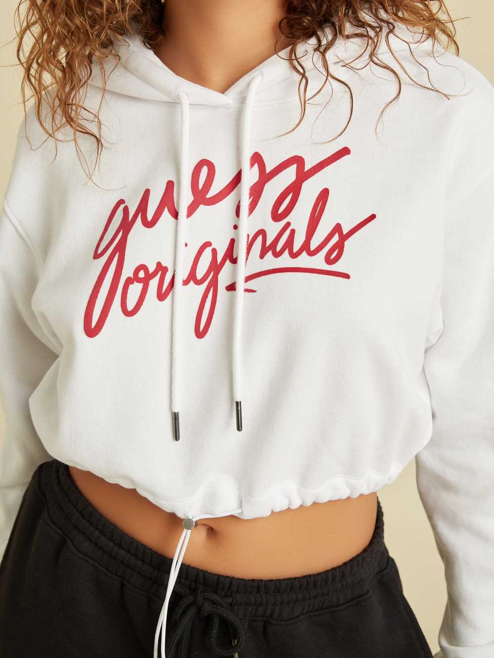White Women's Guess Originals Cropped Hoodie Australia Sale | 316IVUKYO