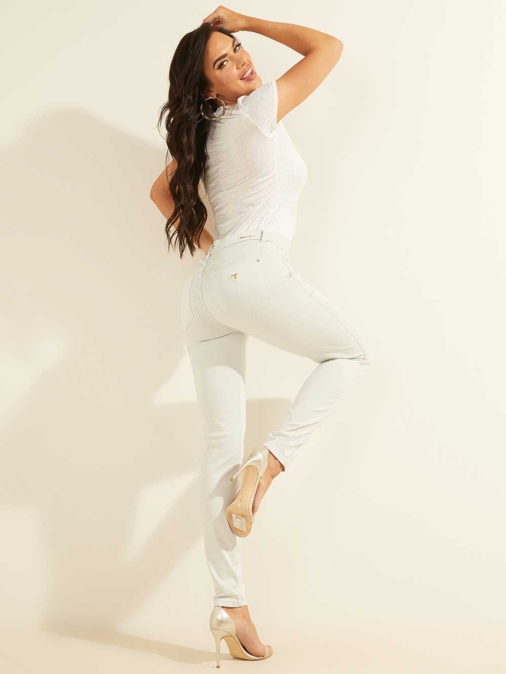 White Women's Guess Pastel Sexy Curve Skinny Jeans Australia Sale | 157QTWPMO